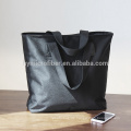 Waterproof 100% polyester black shopping bag with own logo